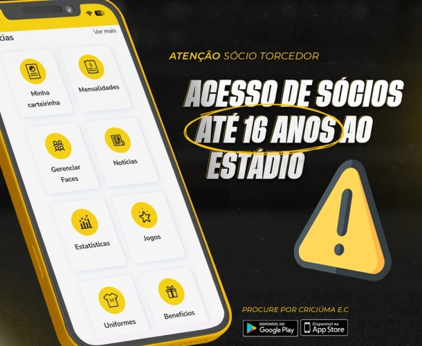 ACESSO DE SÓCIOS ATÉ 16 ANOS AO ESTÁDIO 