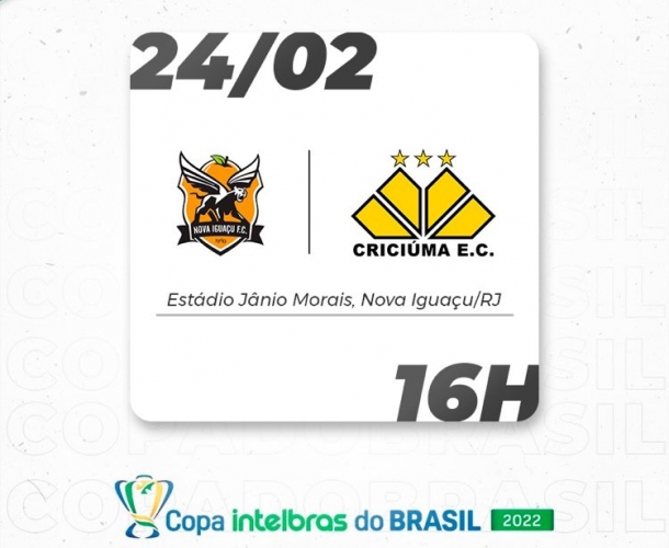 CBF confirma data e horário de Nova Iguaçu x Criciúma