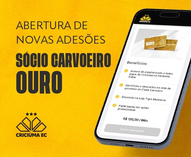 Criciúma Esporte Clube reabre adesões para o Sócio Torcedor