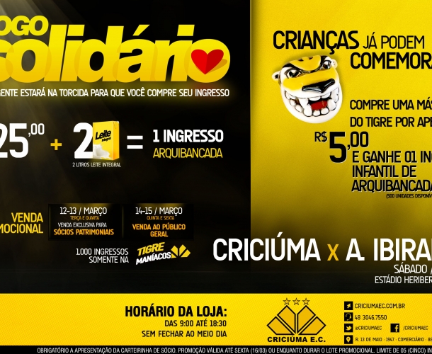 Criciúma faz promoção de ingressos