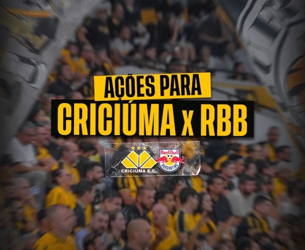 Criciúma promove ações especiais para duelo decisivo contra o Red Bull Bragantino pela Copa do Brasil