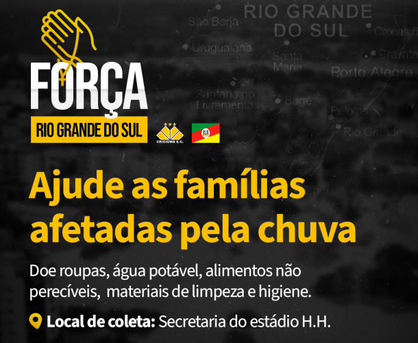 Criciúma realiza campanha de arrecadação em prol das vítimas das chuvas no Rio Grande do Sul