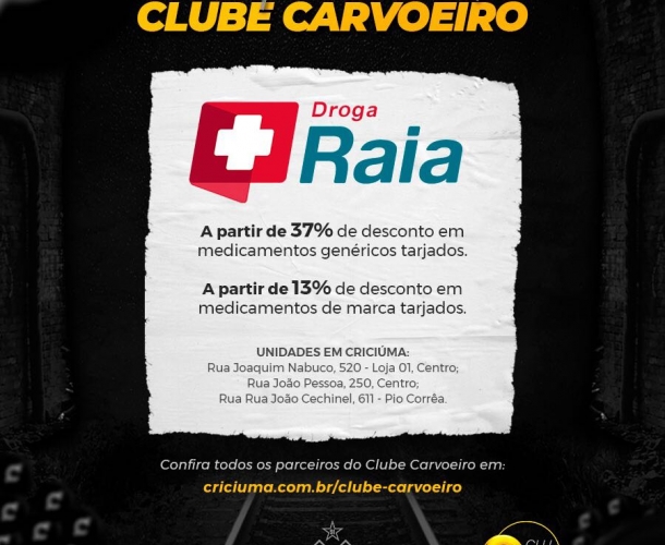 Droga Raia é a nova parceira do Clube Carvoeiro