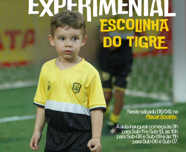 Escolinha do Tigre faz aula experimental em nova unidade