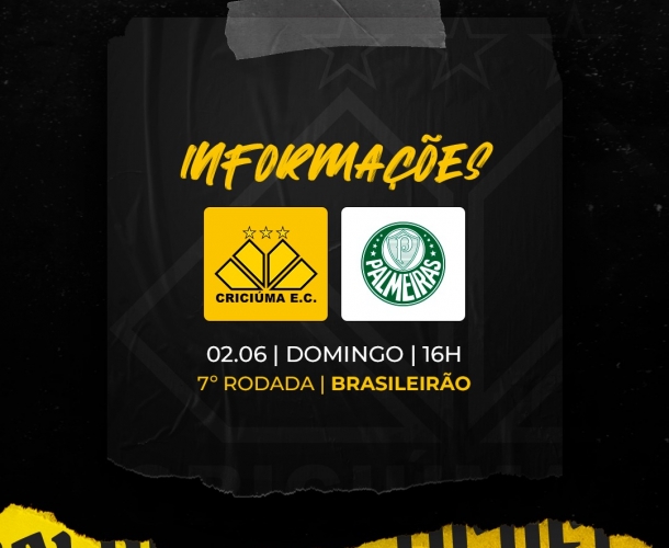 Prazo para solicitar reembolso de ingresso para Criciúma x Palmeiras é na terça-feira (28)