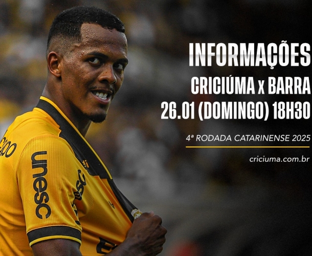 SERVIÇO DE JOGO PARA CRICIÚMA x BARRA