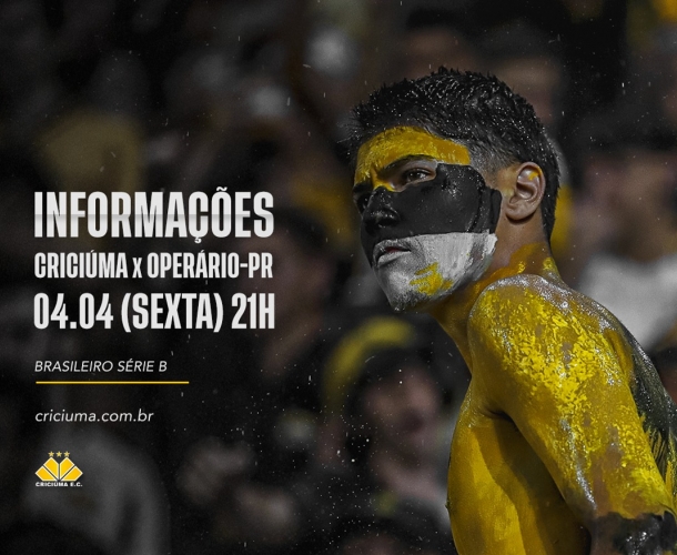 SERVIÇO DE JOGO PARA CRICIÚMA X OPERÁRIO