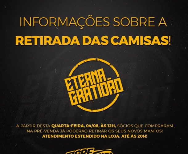 Sócios poderão retirar a nova camisa nesta quarta-feira