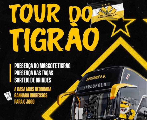 Tour do Tigrão movimentará a região e dará ingressos aos torcedores